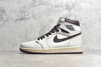 Air Jordan 1 Retro High OG SP Sail and Burgundy x A Ma Maniere (7485-cp)