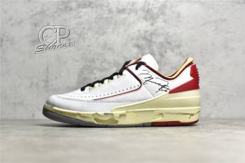 Air Jordan 2 Retro Low SP White and Varsity Red x Off-White (7614-cp)