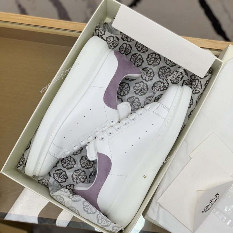 Alexander McQueen MQ Lilac purple velvet tail Sneakers (510-kb) - Image 4