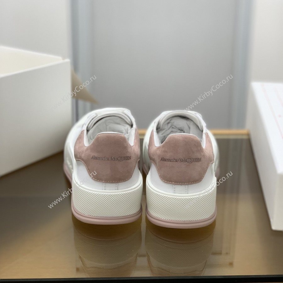 Alexander McQueen MQ White Pink velvet tail Sneakers (513-kb) - Image 5
