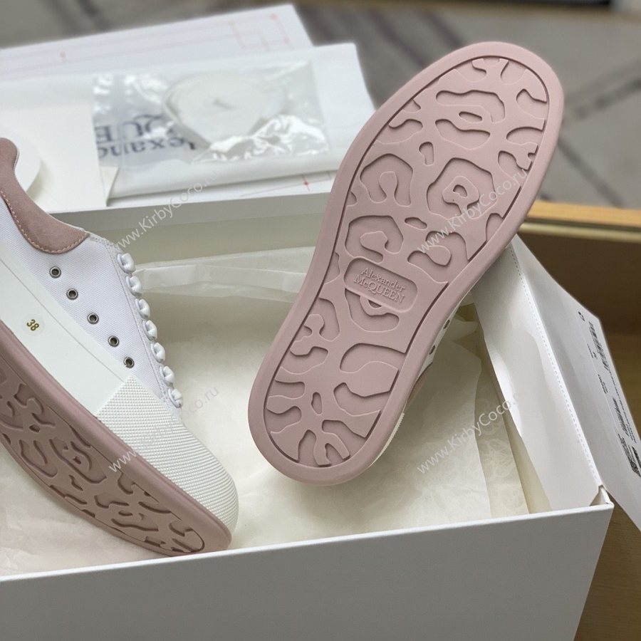 Alexander McQueen MQ White Pink velvet tail Sneakers (513-kb) - Image 9