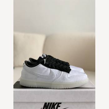 Fragment Design x Clot x Nike SB Dunk Low 20th Anniversary White Silk Sneakers (1493-kb)